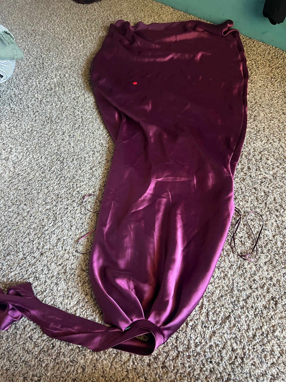 Zara Satin Maxi Dress in Deep Plum
